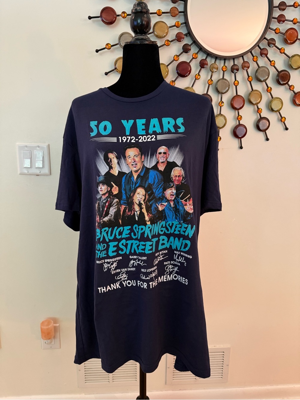 Gildan Navy Bruce Springsteen & The E Street Band 50 Years Tee